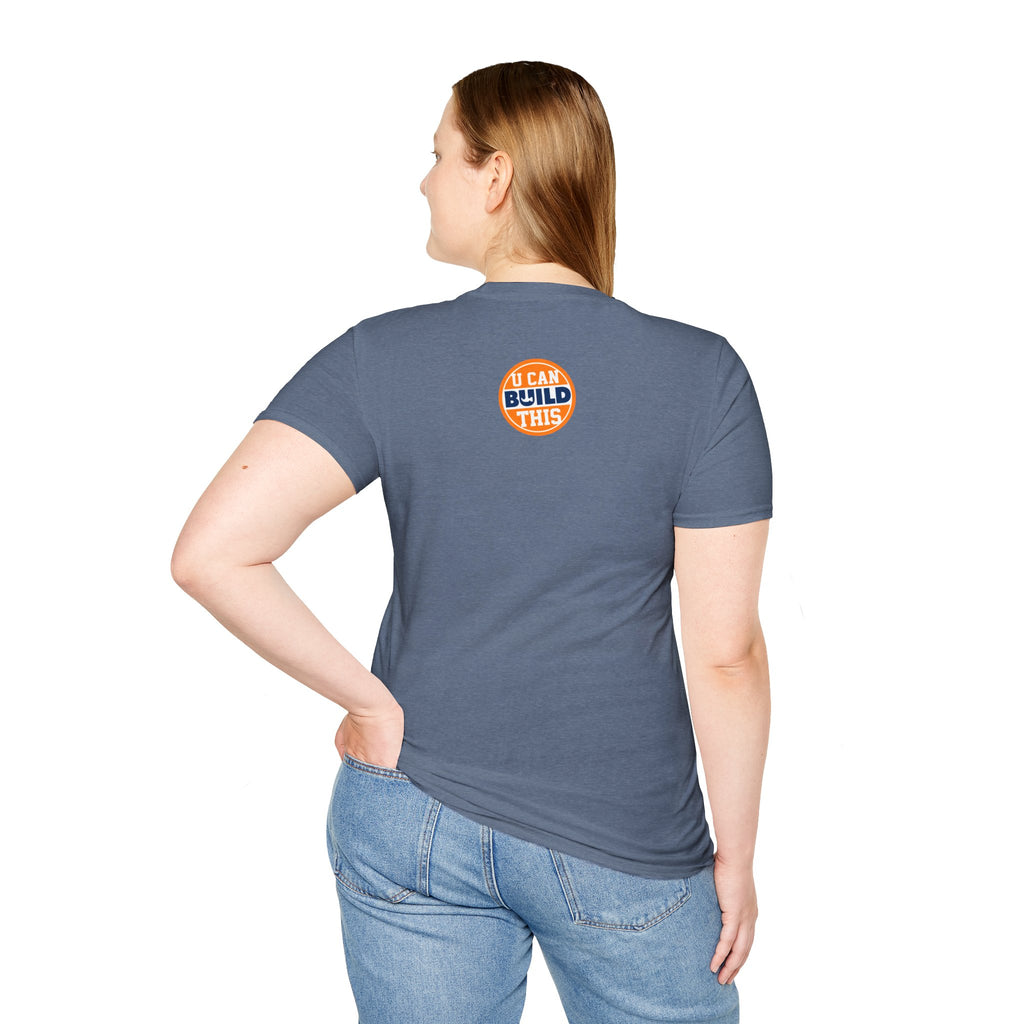 DIY BUILD T-Shirt - For Makers & Creators (Indigo with Orange Text)