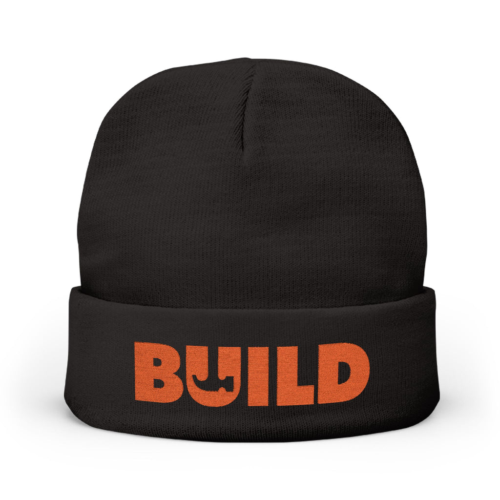 BUILD Embroidered Knit Beanie — Construction Crew Winter Hat
