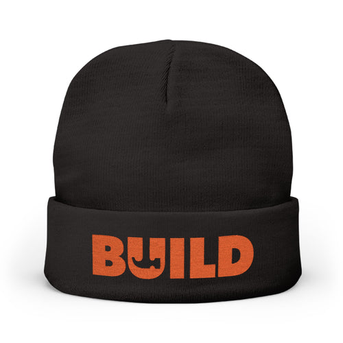 BUILD Embroidered Knit Beanie — Construction Crew Winter Hat