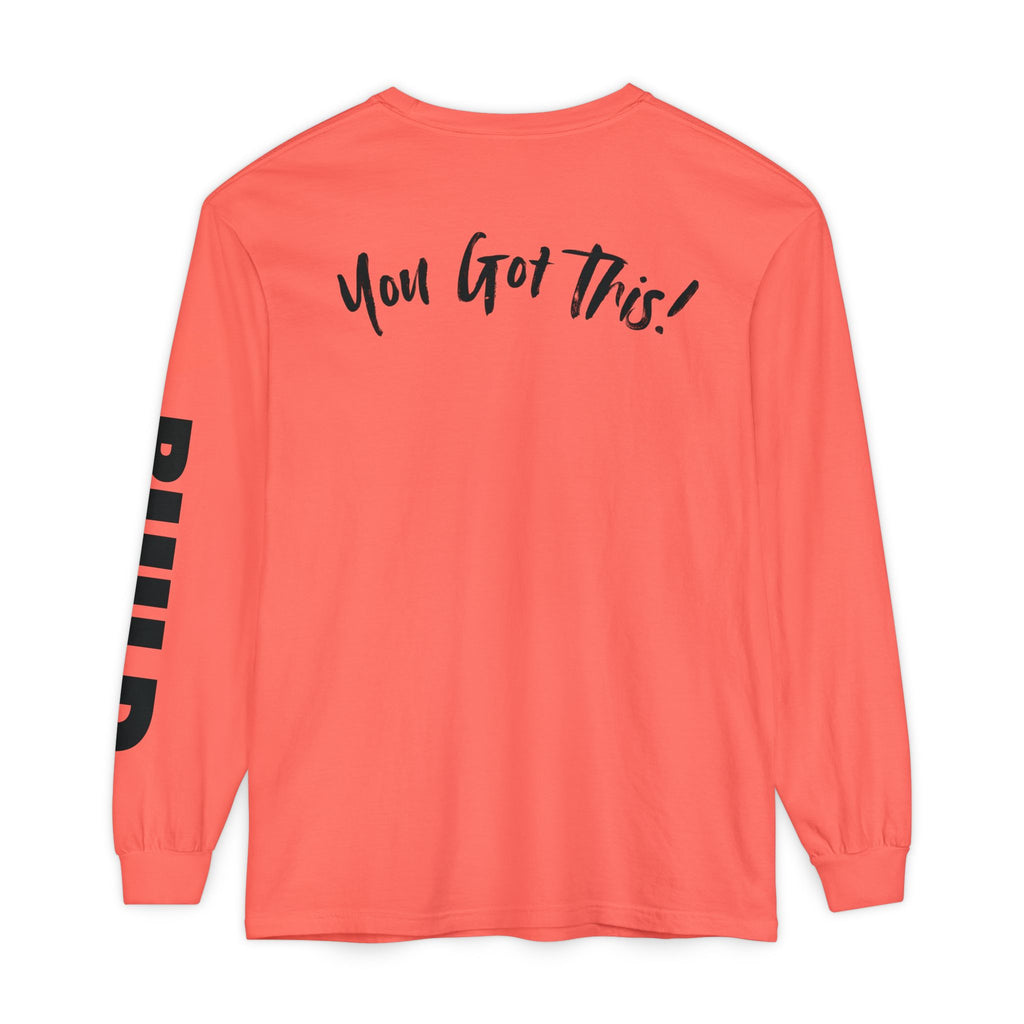 DIY BUILD Long Sleeve T-Shirt — For Makers & Creators (Bright Salmon)