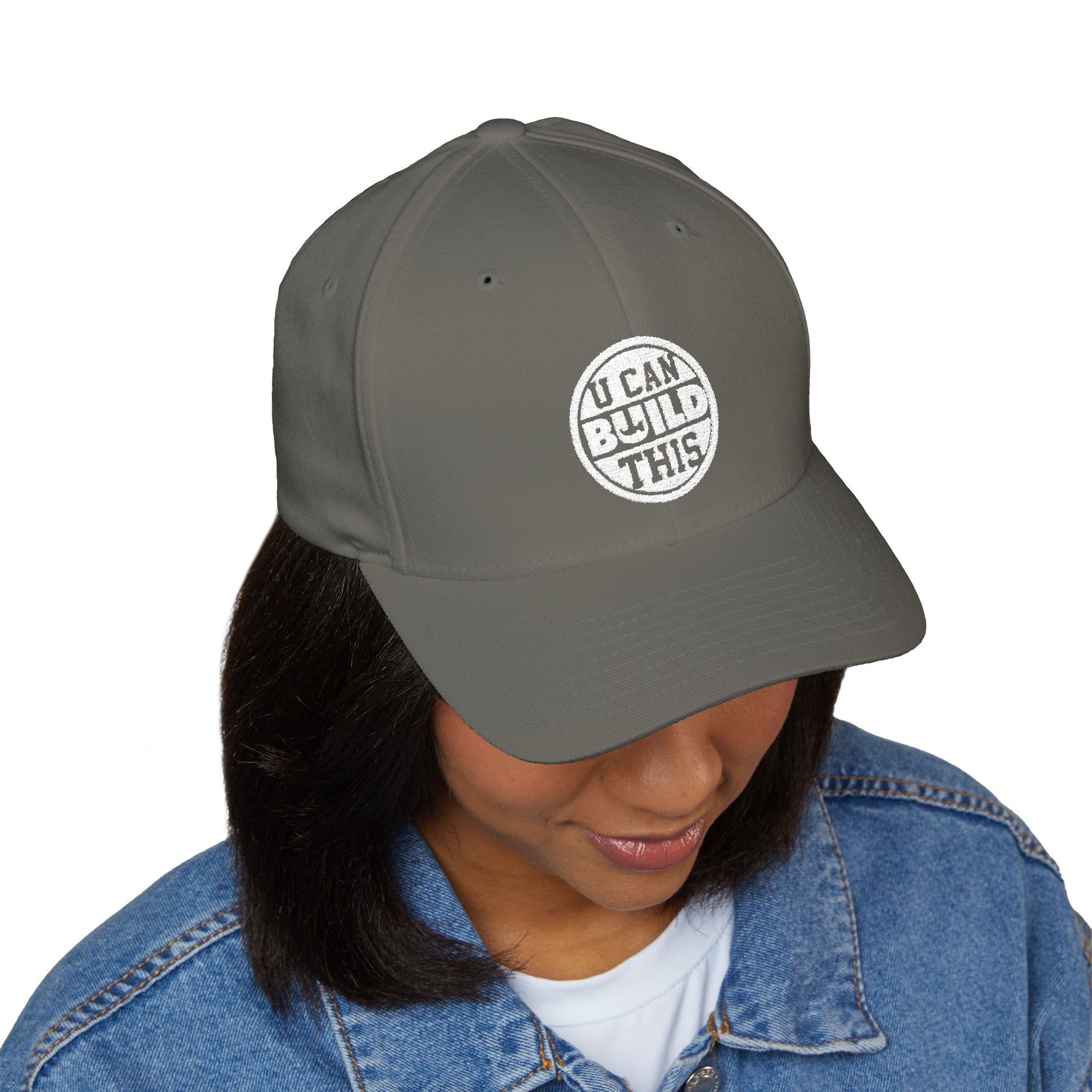 UCanBuildThis "UCBT Logo" Embroidered Cap - Gift for Builders, DIY Enthusiasts, Casual Wear - White Logo