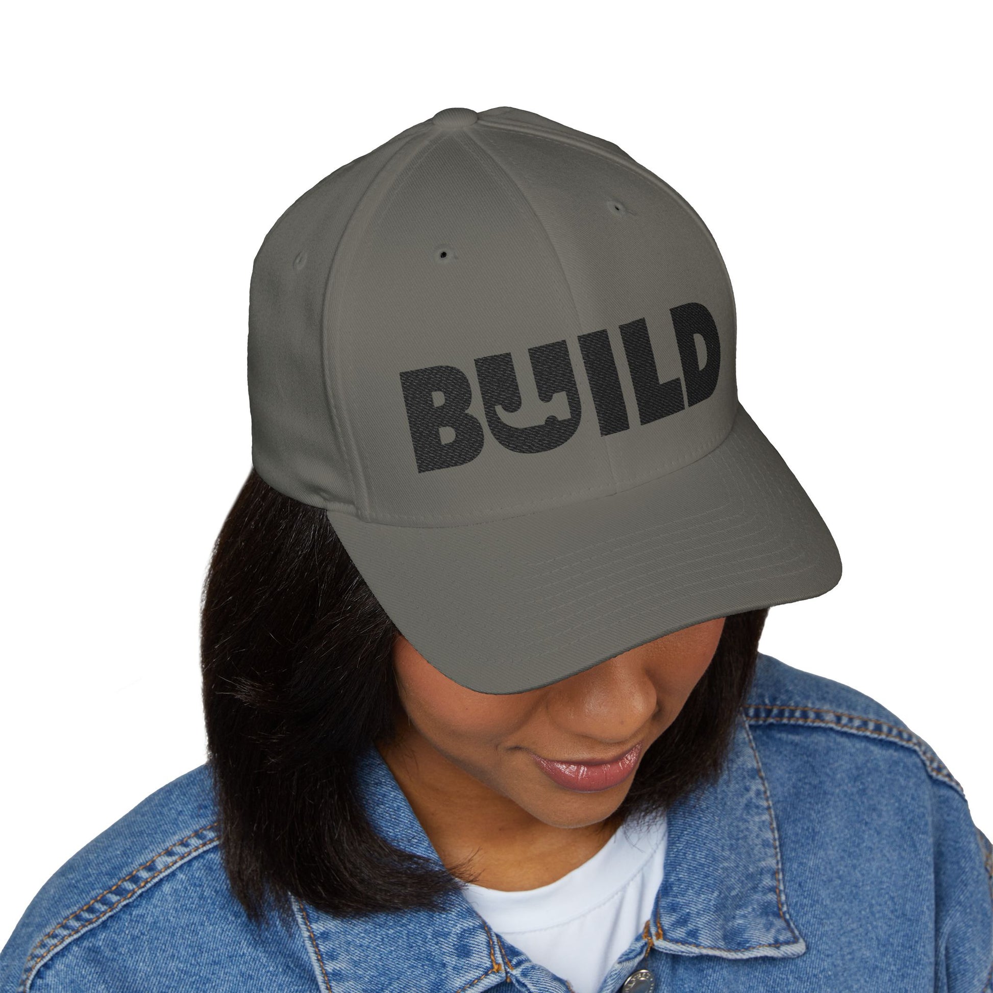 UCanBuildThis "BUILD" Embroidered Cap - Gift for Builders, DIY Enthusiasts, Casual Wear - Black Logo
