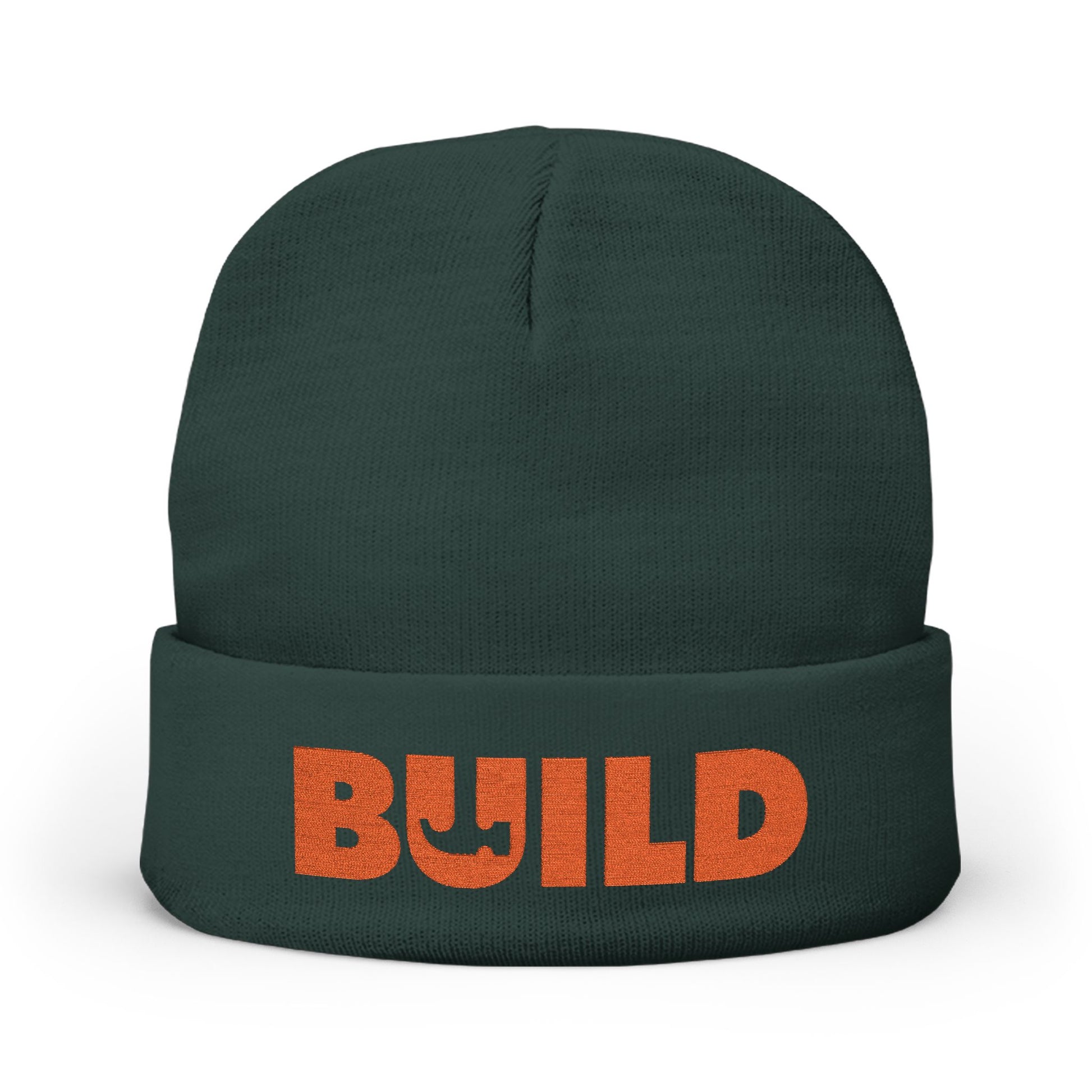 BUILD Embroidered Knit Beanie — Construction Crew Winter Hat