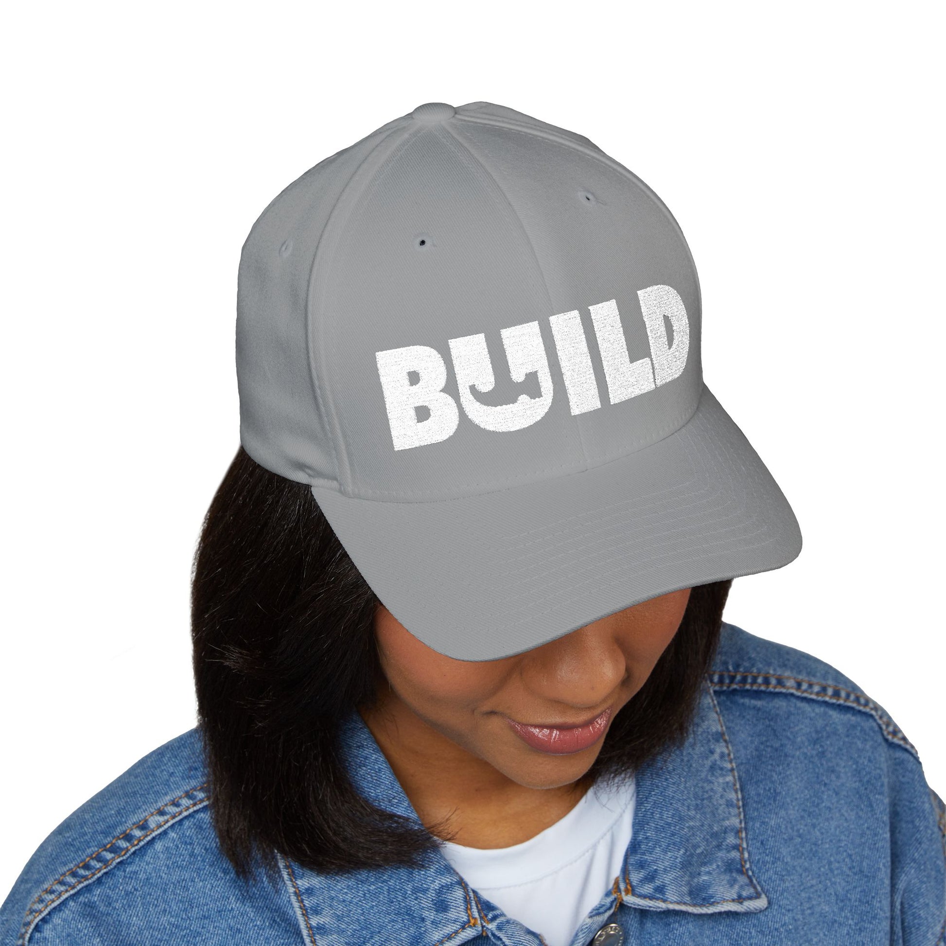 UCanBuildThis "BUILD" Embroidered Cap - Gift for Builders, DIY Enthusiasts, Casual Wear - White Logo