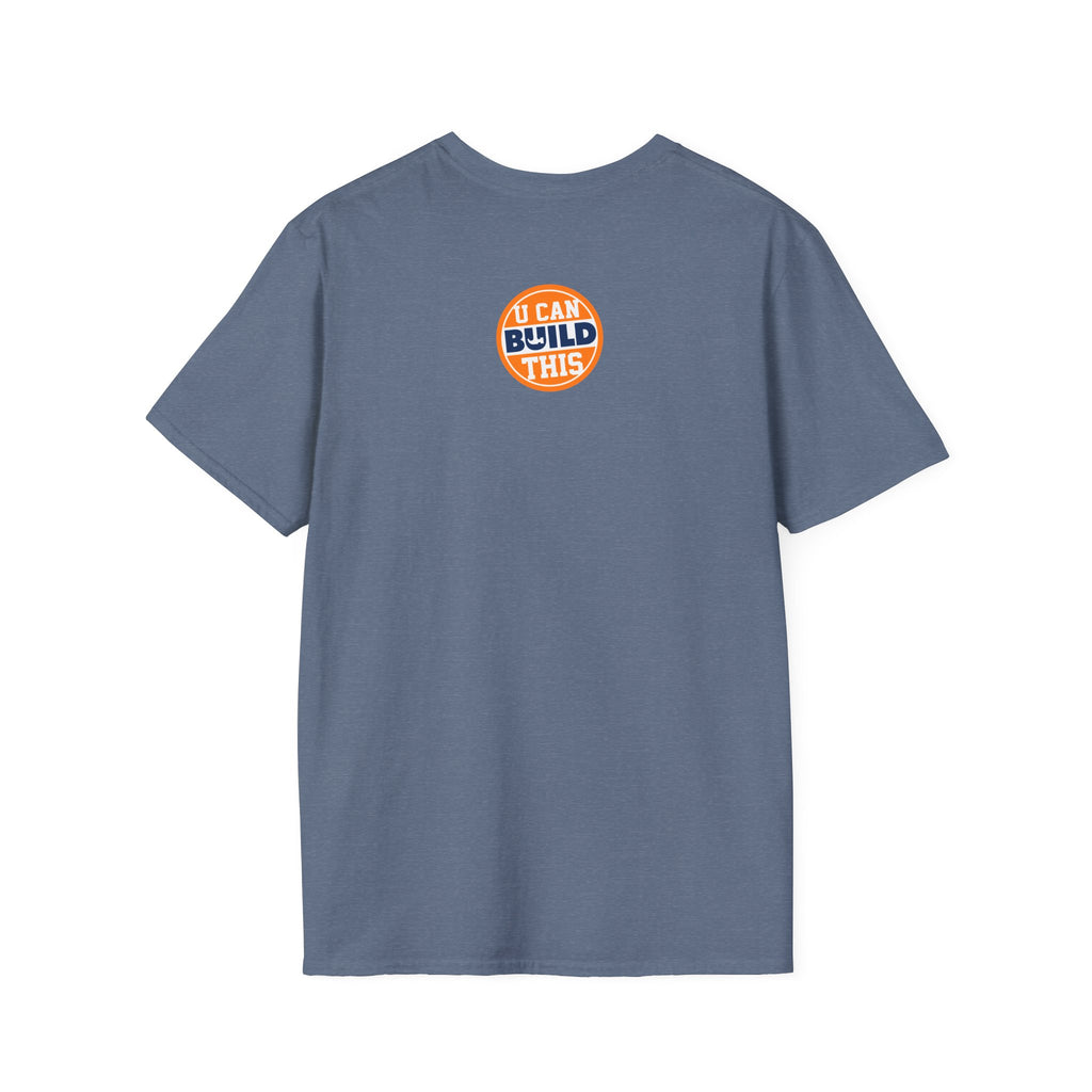 DIY BUILD T-Shirt - For Makers & Creators (Indigo with Orange Text)