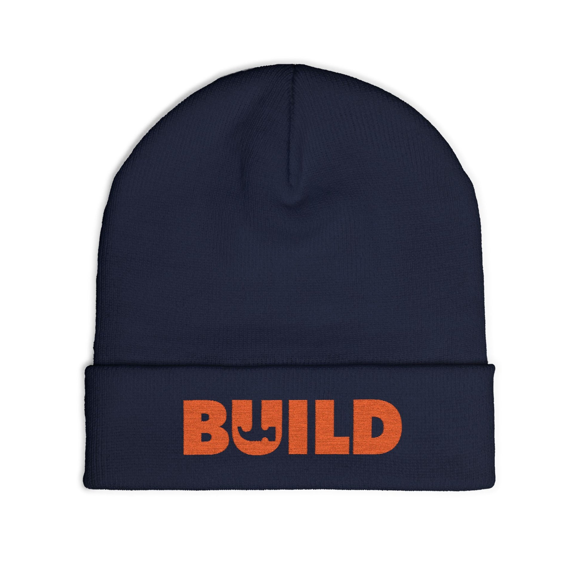 BUILD Embroidered Knit Beanie — Construction Crew Winter Hat