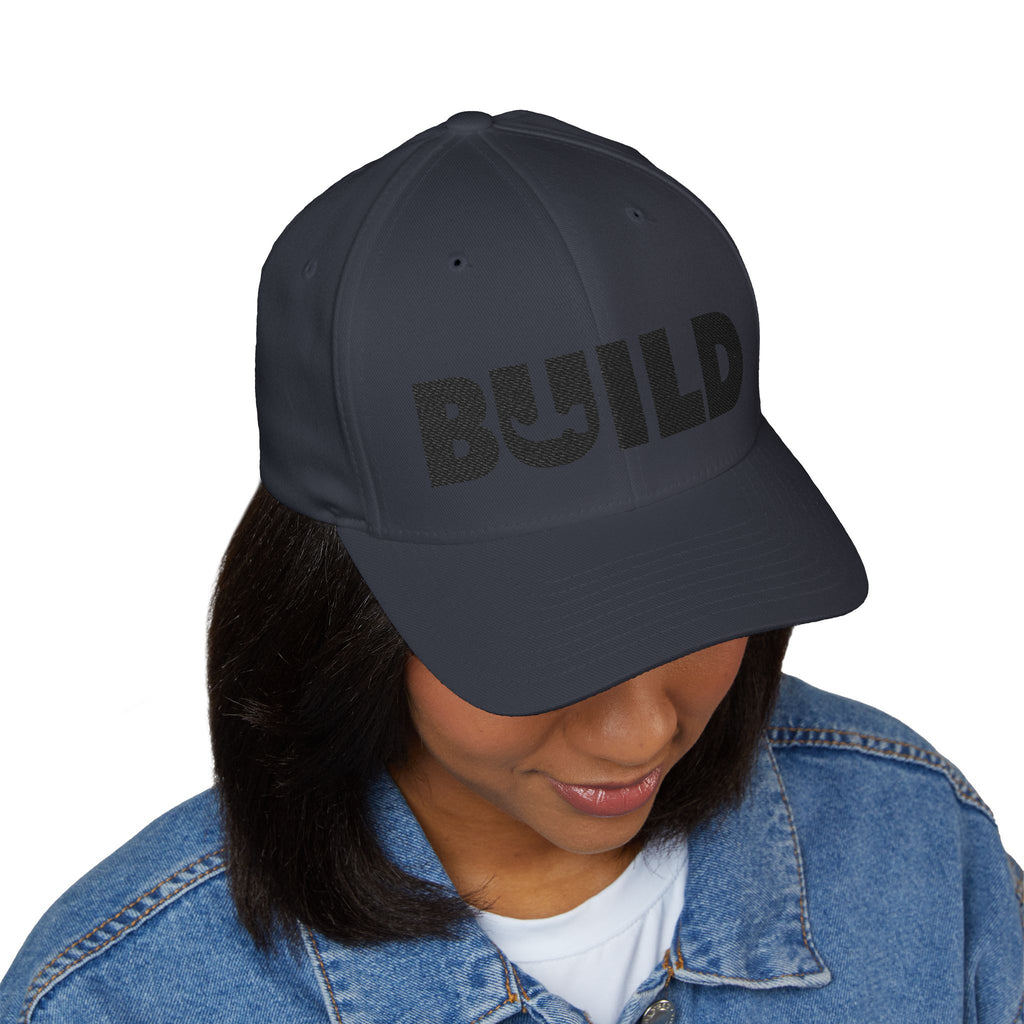 UCanBuildThis "BUILD" Embroidered Cap - Gift for Builders, DIY Enthusiasts, Casual Wear - Black Logo
