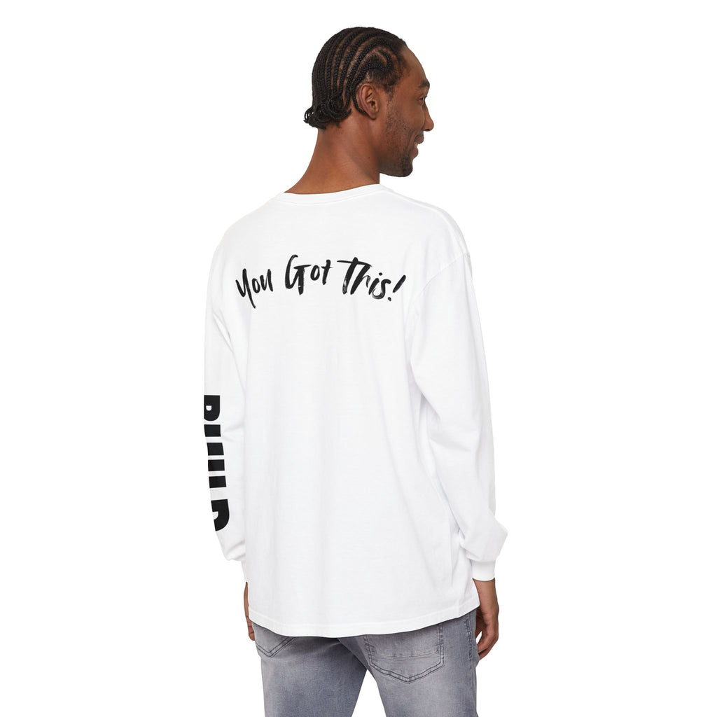 DIY BUILD Long Sleeve T-Shirt — Bold Statement Tee for Makers & Creators (Black Text)