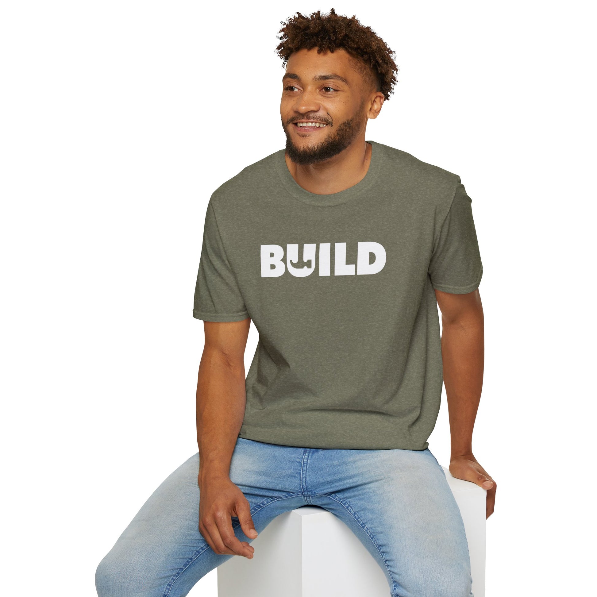 DIY BUILD T-Shirt - Bold Statement Tee for Makers and Creators (White Text)