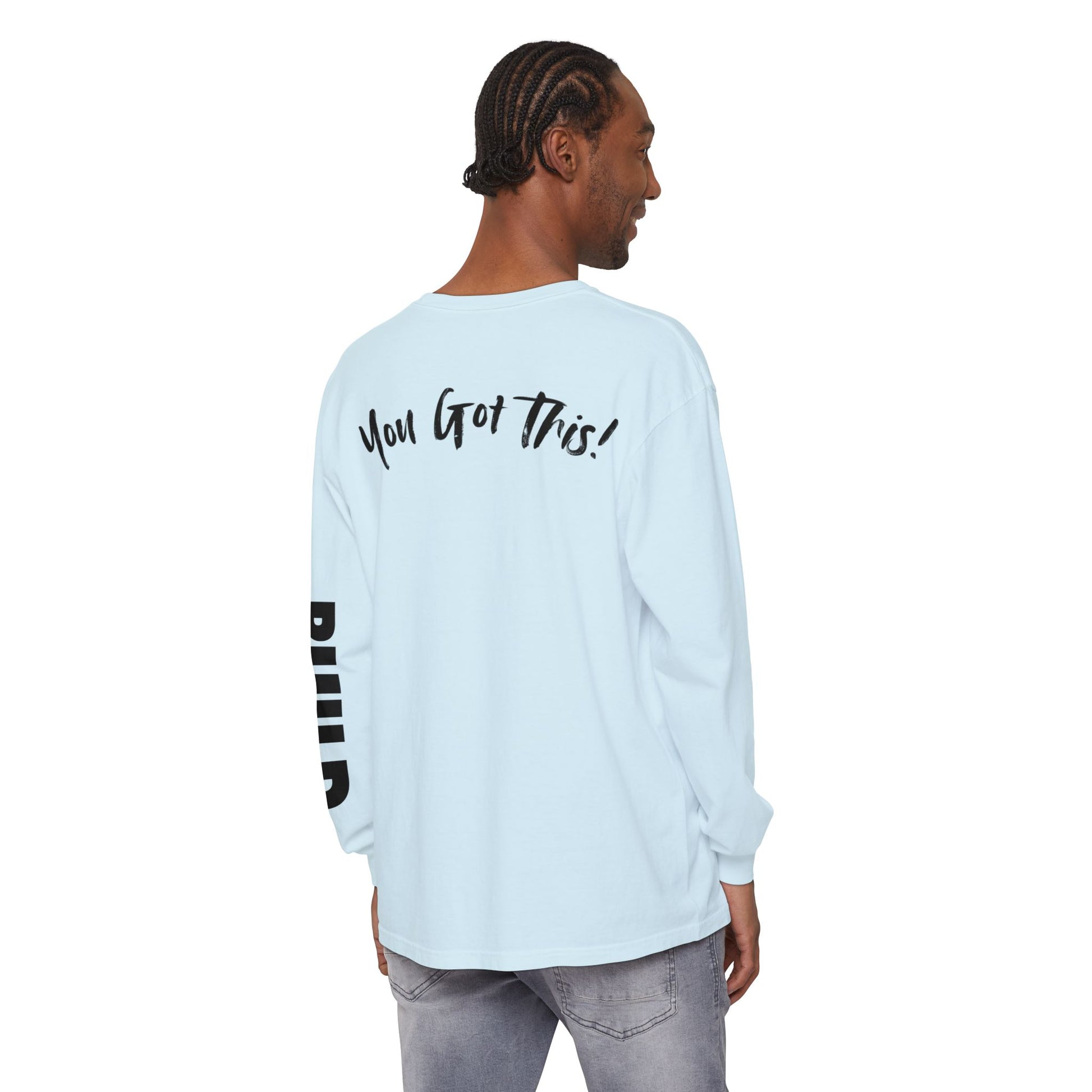 DIY BUILD Long Sleeve T-Shirt — Bold Statement Tee for Makers & Creators (Black Text)