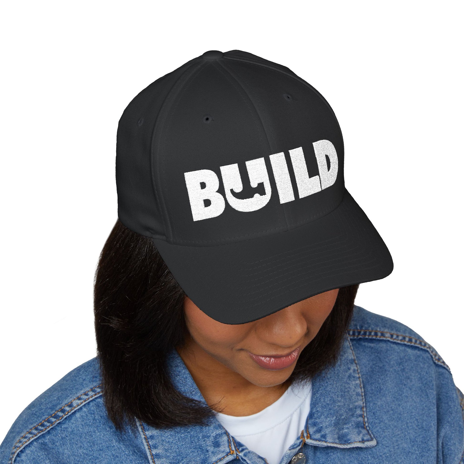 UCanBuildThis "BUILD" Embroidered Cap - Gift for Builders, DIY Enthusiasts, Casual Wear - White Logo