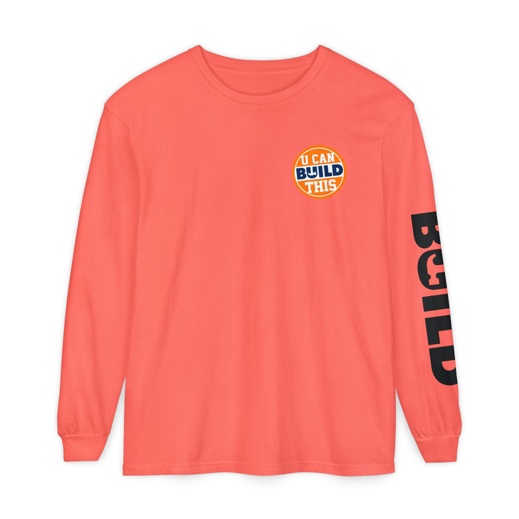 DIY BUILD Long Sleeve T-Shirt — For Makers & Creators (Bright Salmon)