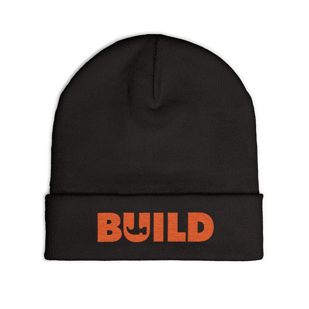 BUILD Embroidered Knit Beanie — Construction Crew Winter Hat