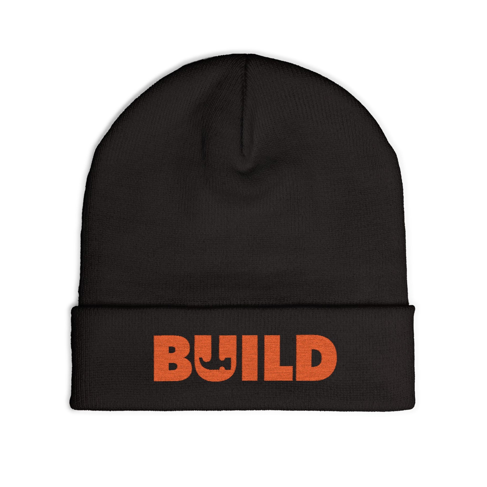 BUILD Embroidered Knit Beanie — Construction Crew Winter Hat