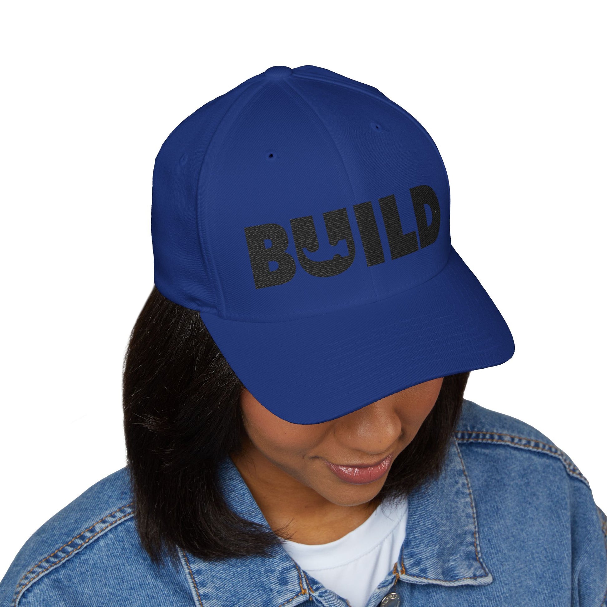 UCanBuildThis "BUILD" Embroidered Cap - Gift for Builders, DIY Enthusiasts, Casual Wear - Black Logo