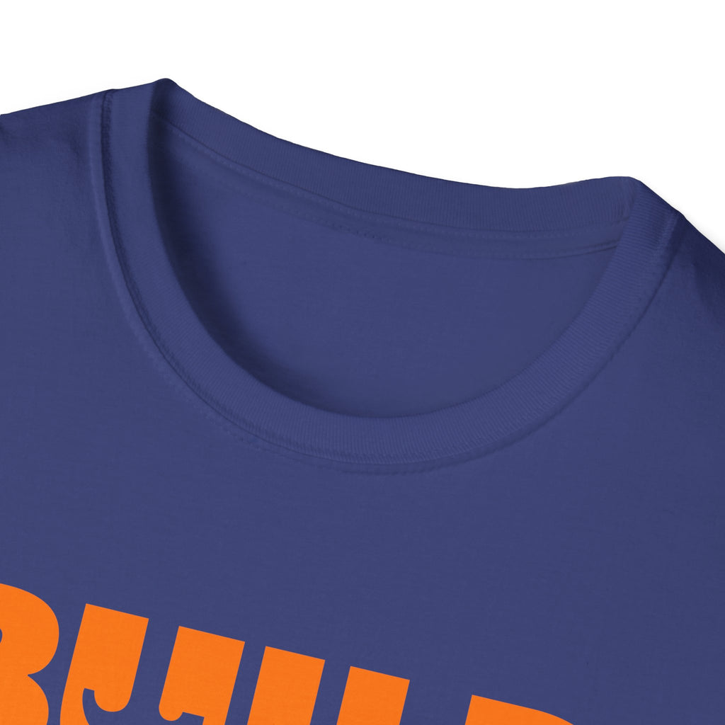 DIY BUILD T-Shirt - For Makers & Creators (Blue with Orange Text)