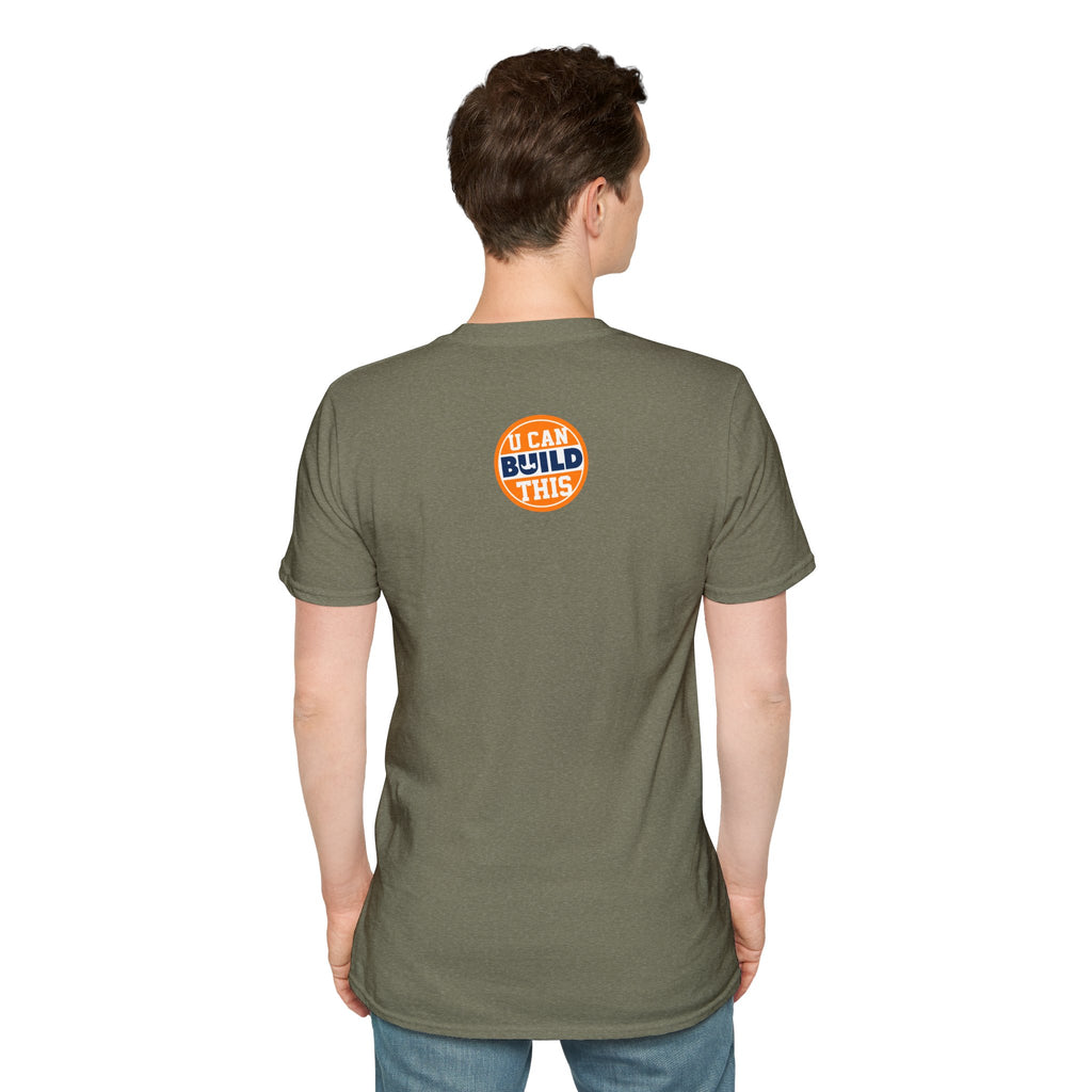 DIY BUILD T-Shirt - Bold Statement Tee for Makers & Creators (Orange Text)