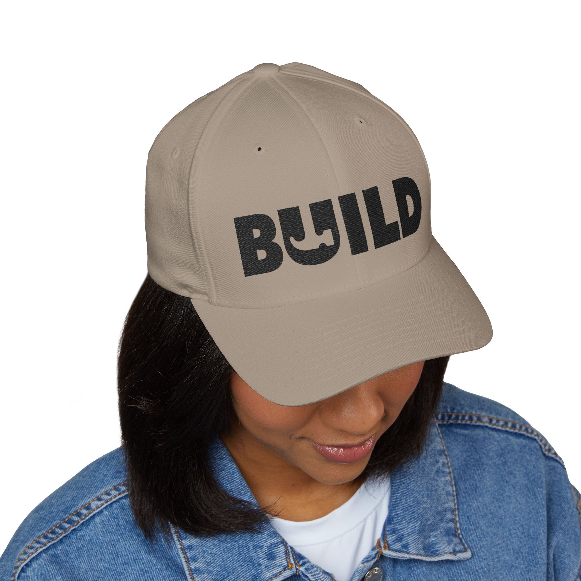 UCanBuildThis "BUILD" Embroidered Cap - Gift for Builders, DIY Enthusiasts, Casual Wear - Black Logo