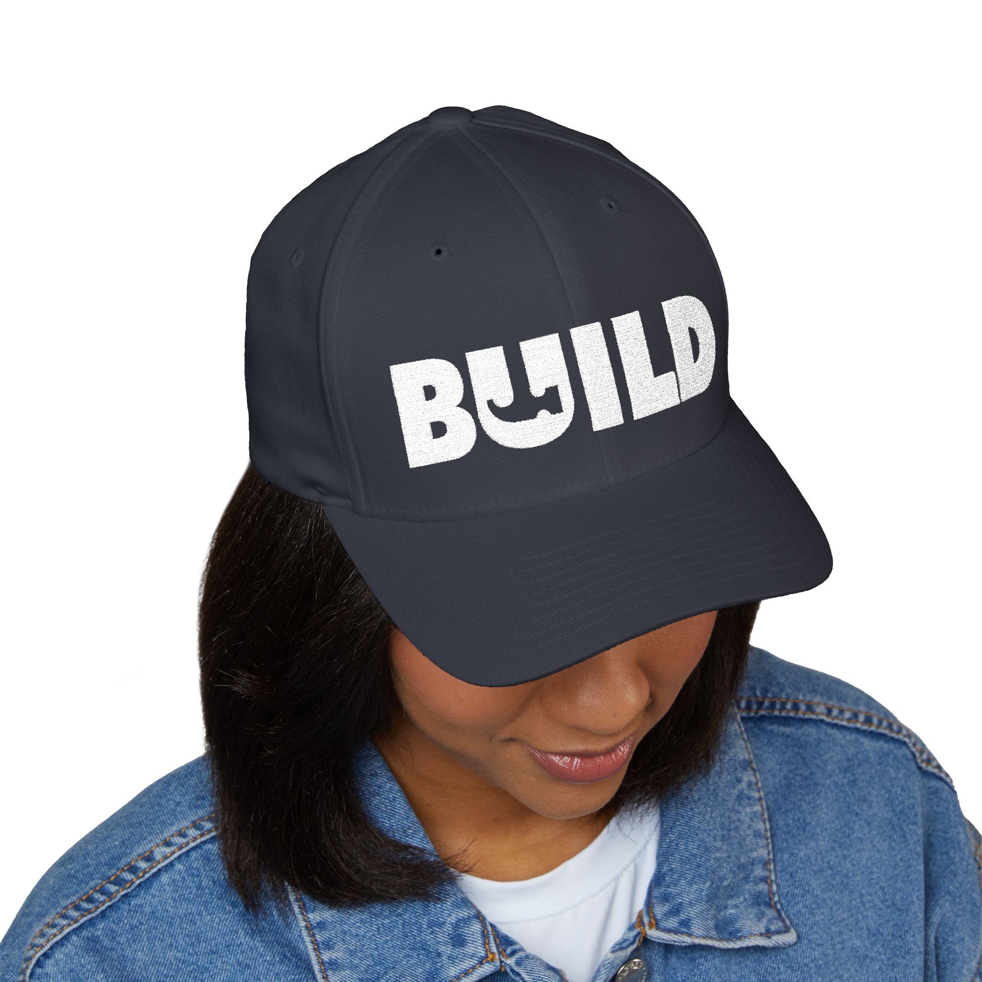 UCanBuildThis "BUILD" Embroidered Cap - Gift for Builders, DIY Enthusiasts, Casual Wear - White Logo