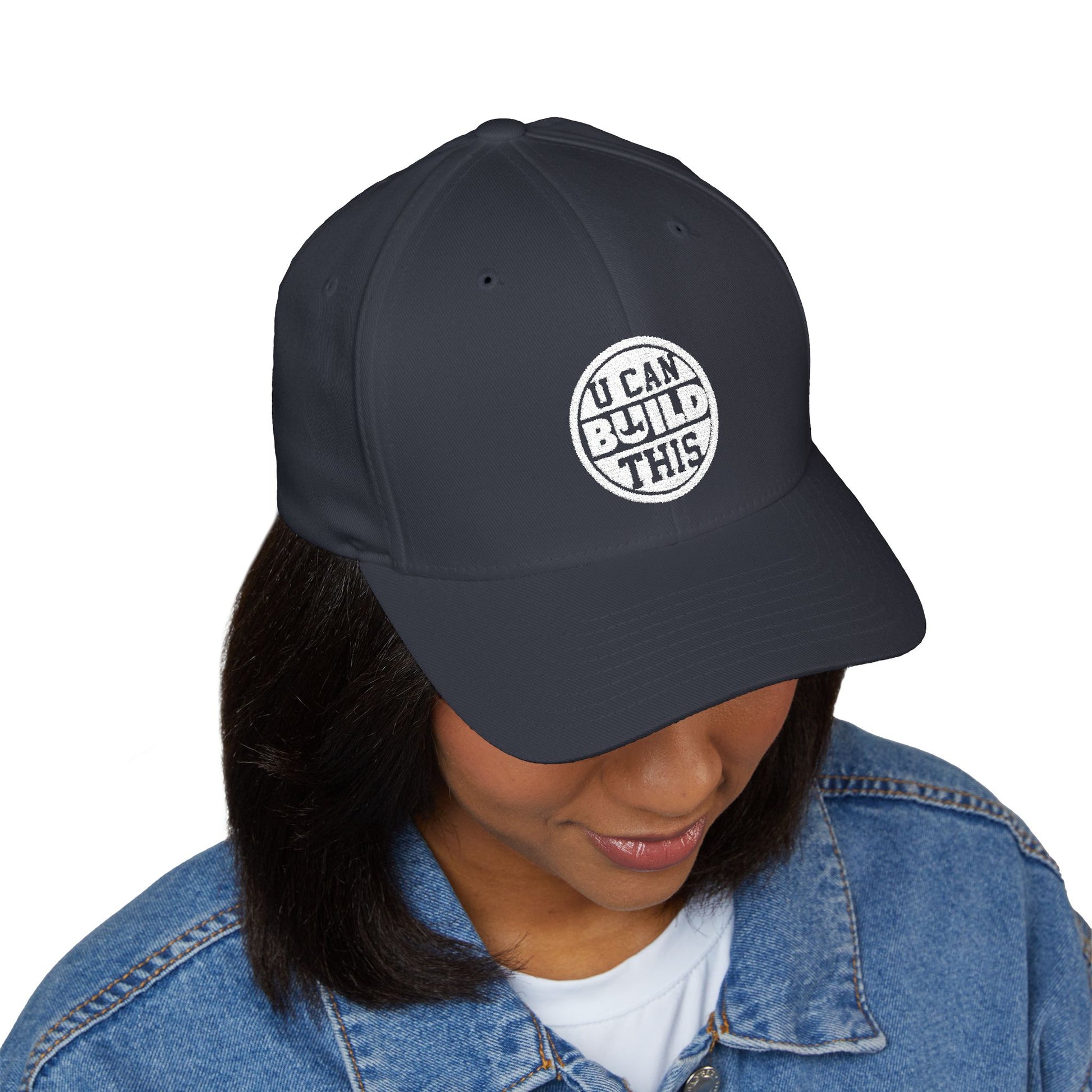 UCanBuildThis "UCBT Logo" Embroidered Cap - Gift for Builders, DIY Enthusiasts, Casual Wear - White Logo