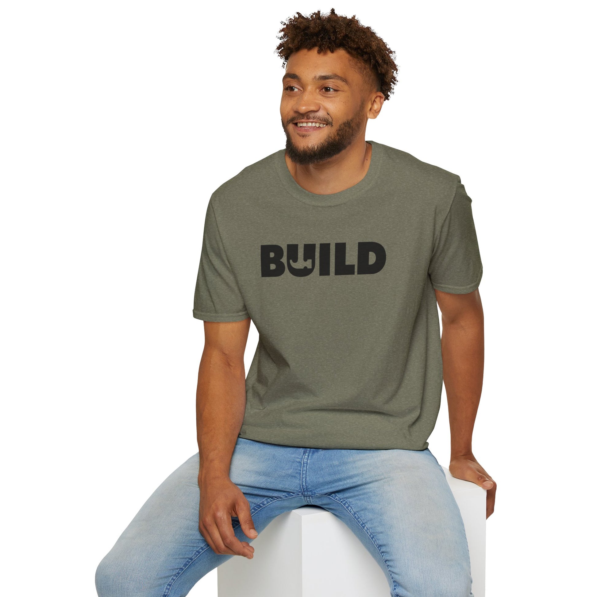 DIY BUILD T-Shirt — Bold Statement Tee for Makers & Creators (Black Text)
