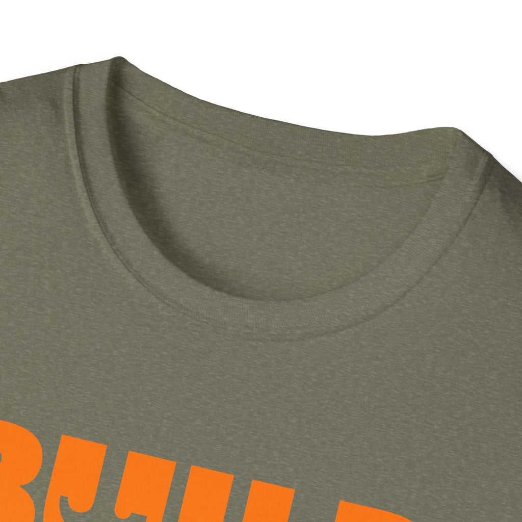 DIY BUILD T-Shirt - For Makers & Creators (Military Green with Orange Text)