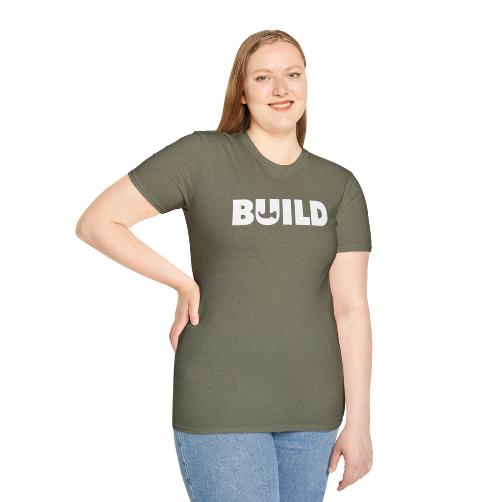 DIY BUILD T-Shirt - Bold Statement Tee for Makers and Creators (White Text)
