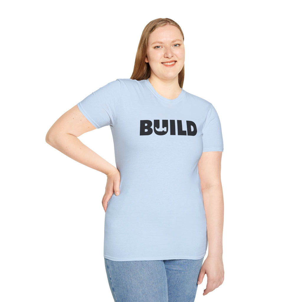 DIY BUILD T-Shirt — Bold Statement Tee for Makers & Creators (Black Text)