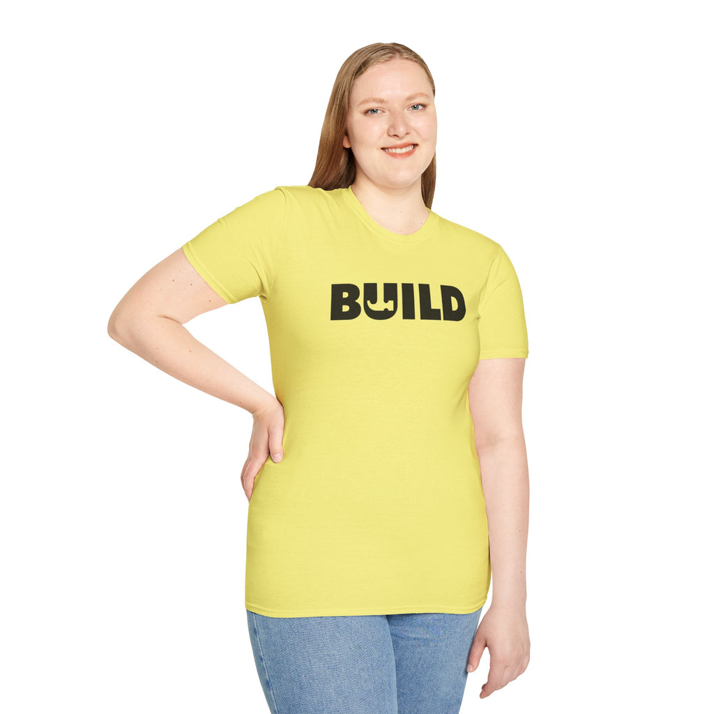 DIY BUILD T-Shirt — Bold Statement Tee for Makers & Creators (Black Text)