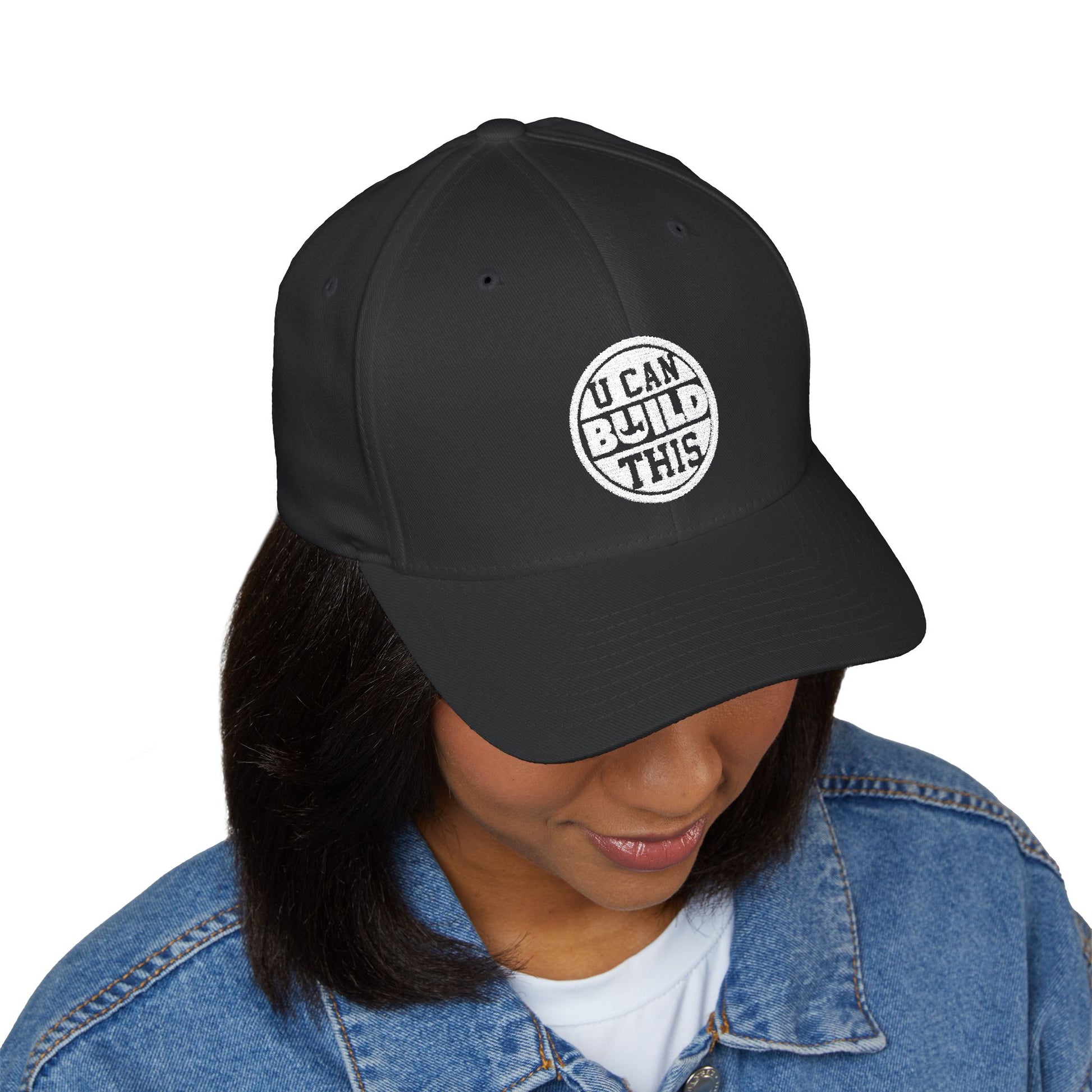 UCanBuildThis "UCBT Logo" Embroidered Cap - Gift for Builders, DIY Enthusiasts, Casual Wear - White Logo