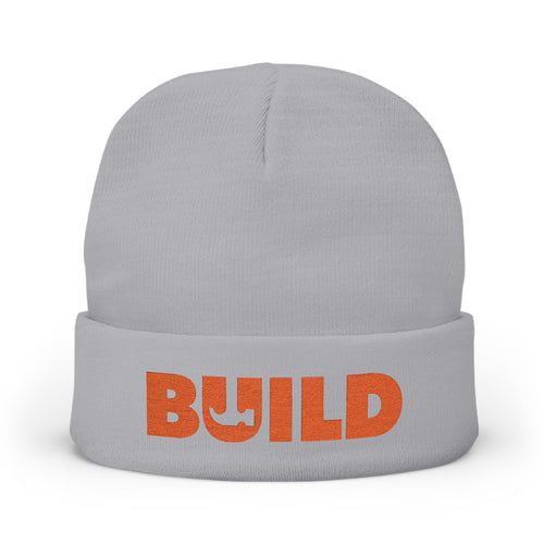 BUILD Embroidered Knit Beanie — Construction Crew Winter Hat