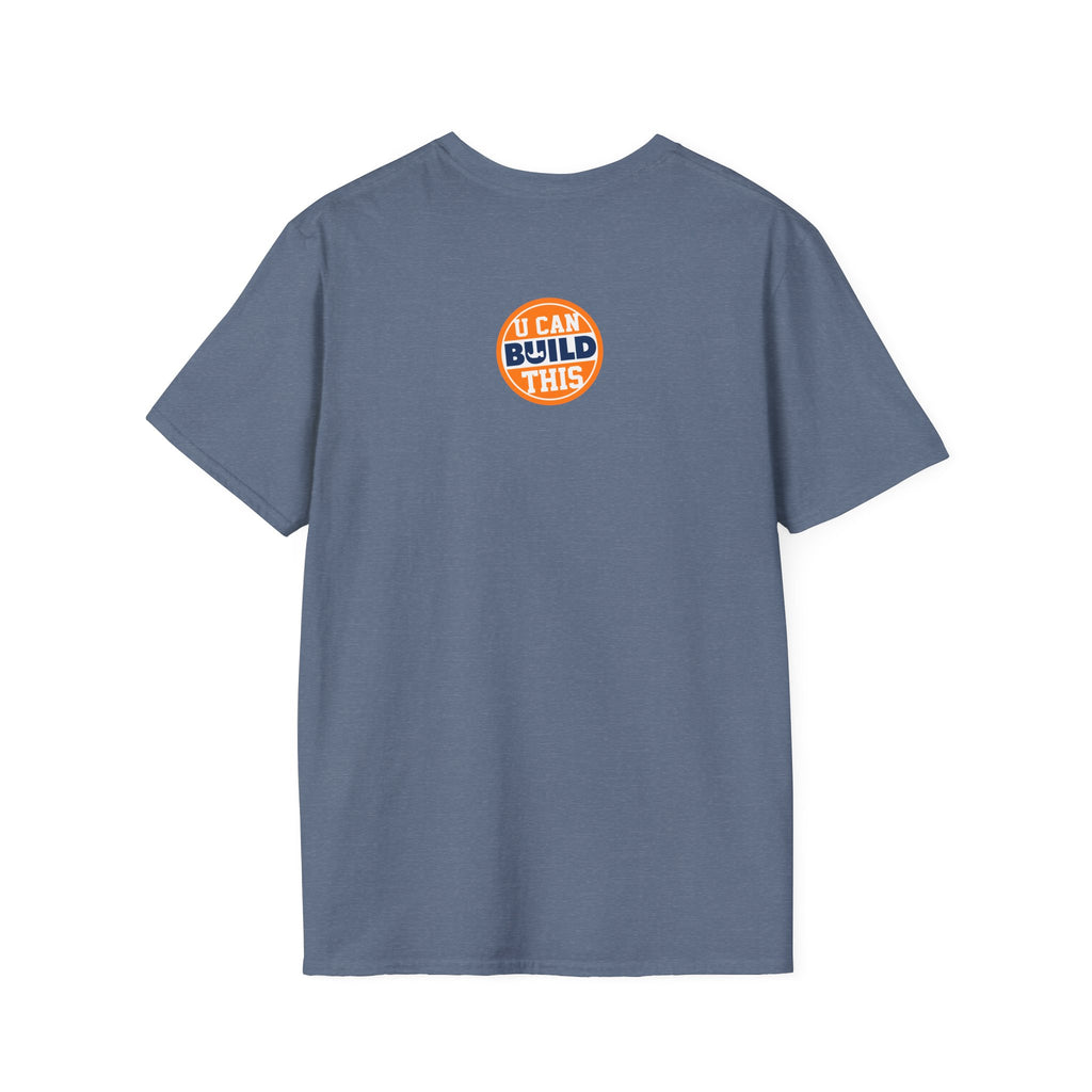BUILD Graphic T‑Shirt - Bold Statement Tee for Makers and Creators (Indigo with Black Text)