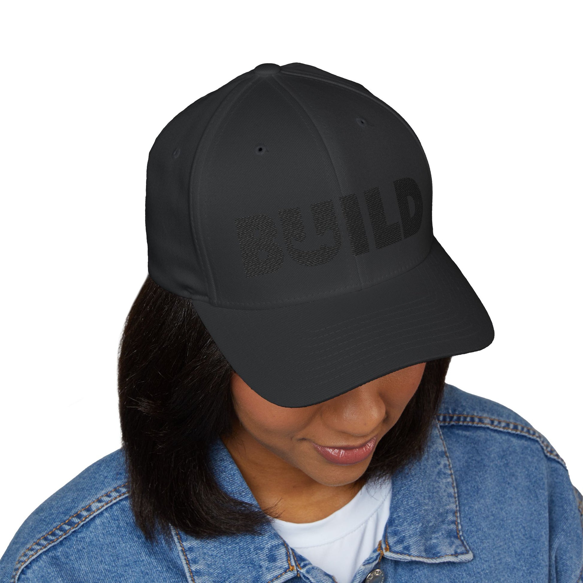 UCanBuildThis "BUILD" Embroidered Cap - Gift for Builders, DIY Enthusiasts, Casual Wear - Black Logo