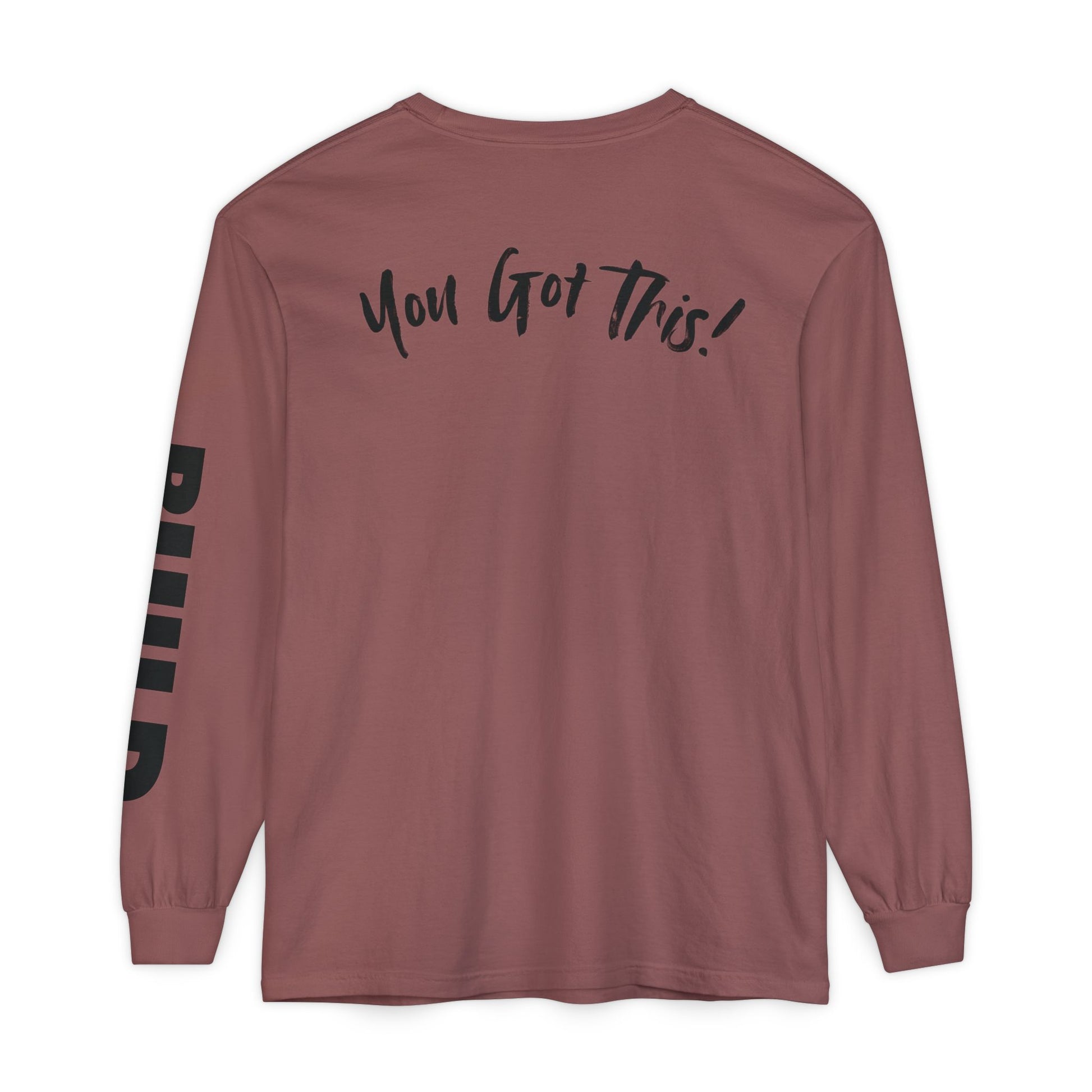 DIY BUILD Long Sleeve T-Shirt — Bold Statement Tee for Makers & Creators (Black Text)