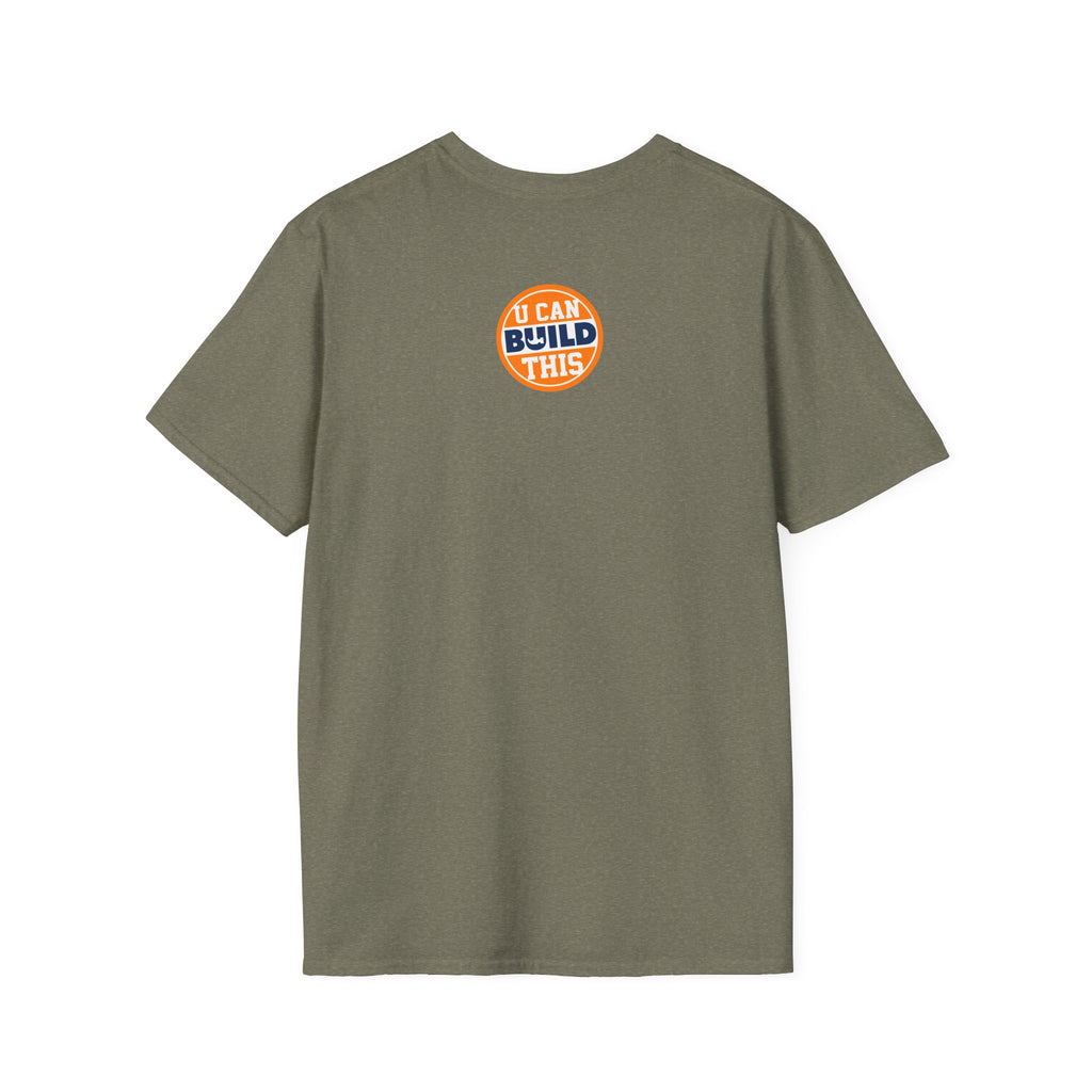 DIY BUILD T-Shirt - For Makers & Creators (Military Green with Orange Text)