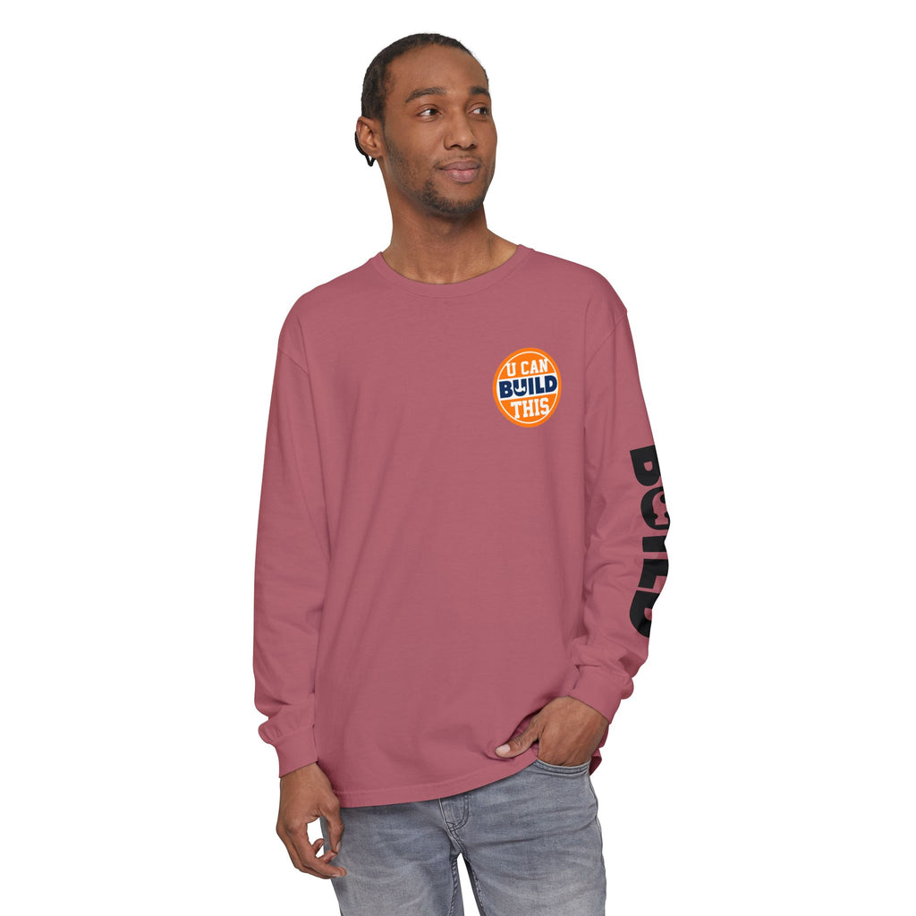 DIY BUILD Long Sleeve T-Shirt — For Makers & Creators (Crimson)