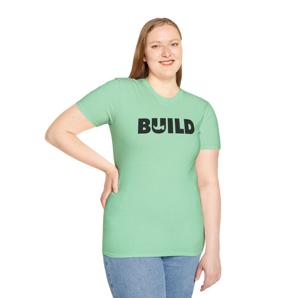 DIY BUILD T-Shirt — Bold Statement Tee for Makers & Creators (Black Text)