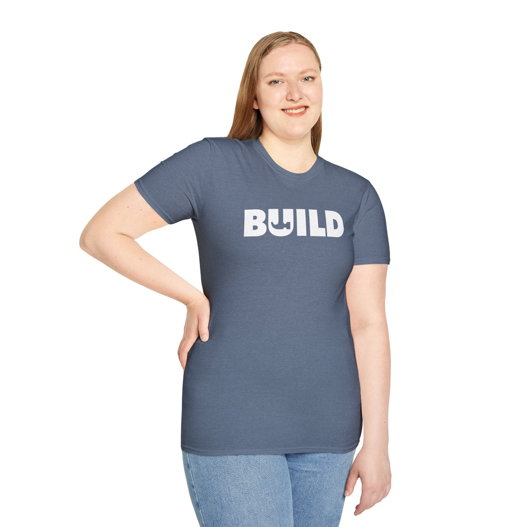 DIY BUILD T-Shirt - Bold Statement Tee for Makers and Creators (White Text)