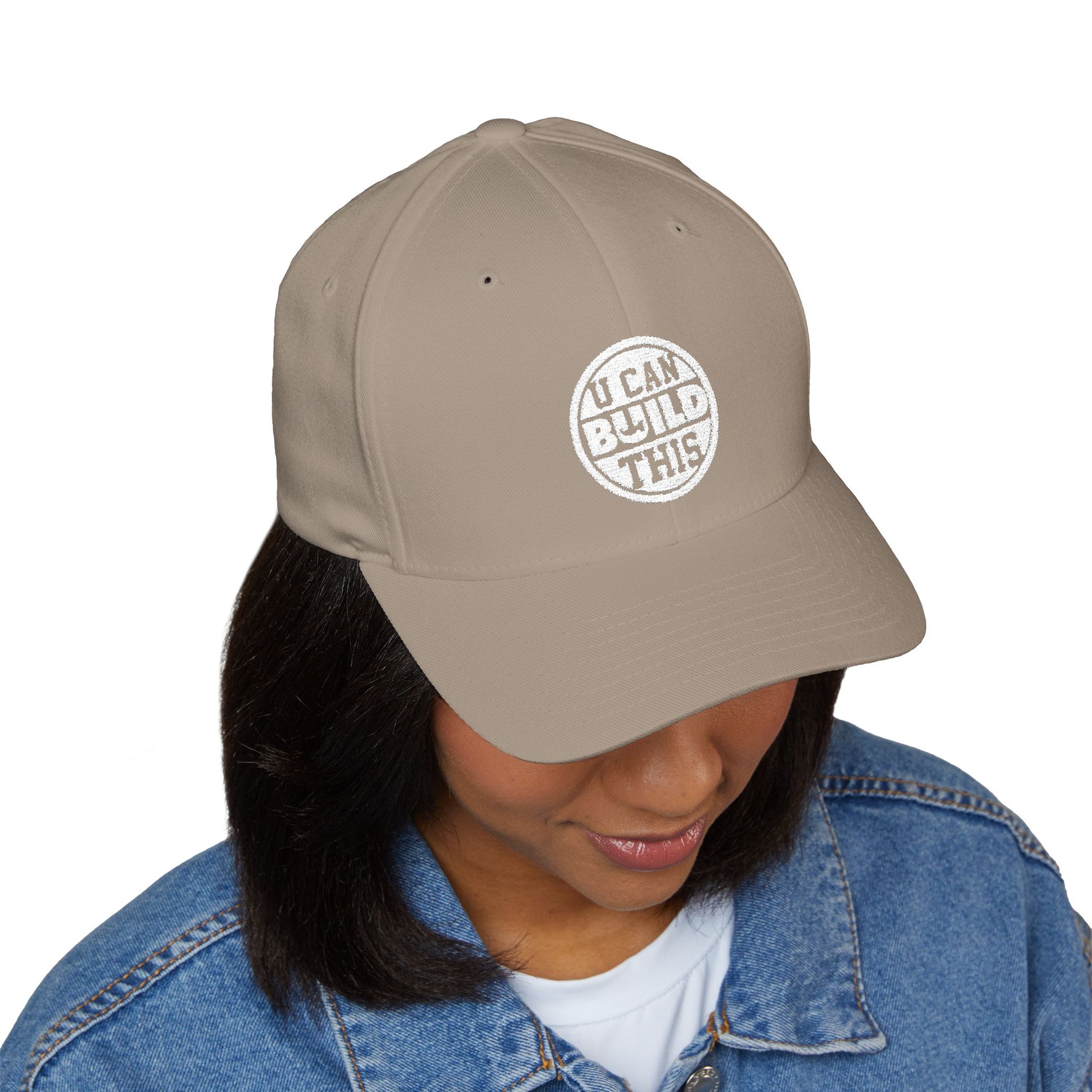 UCanBuildThis "UCBT Logo" Embroidered Cap - Gift for Builders, DIY Enthusiasts, Casual Wear - White Logo