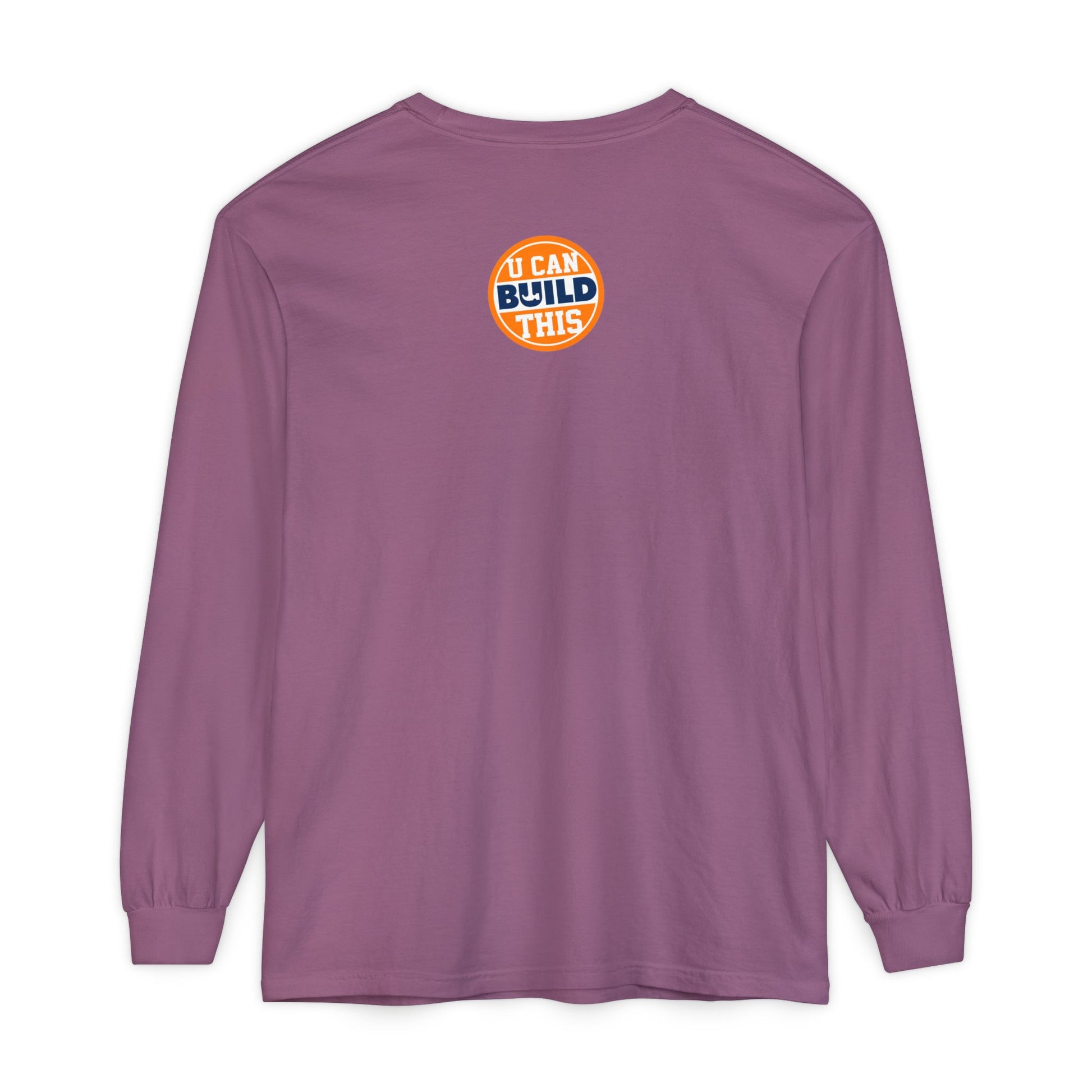 DIY BUILD Long Sleeve T-Shirt — Bold Statement Tee for Makers & Creators (Black Text)