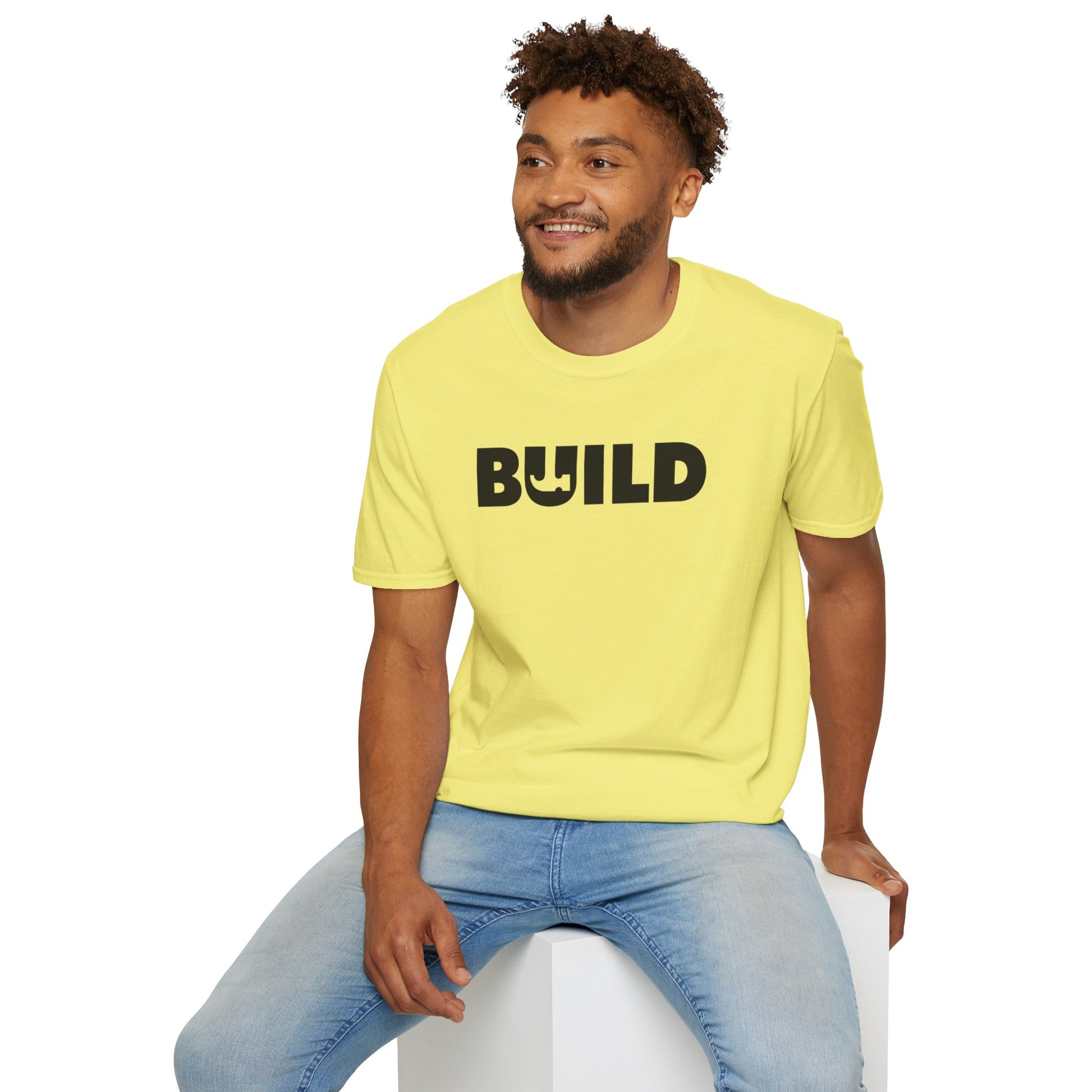 DIY BUILD T-Shirt — Bold Statement Tee for Makers & Creators (Black Text)