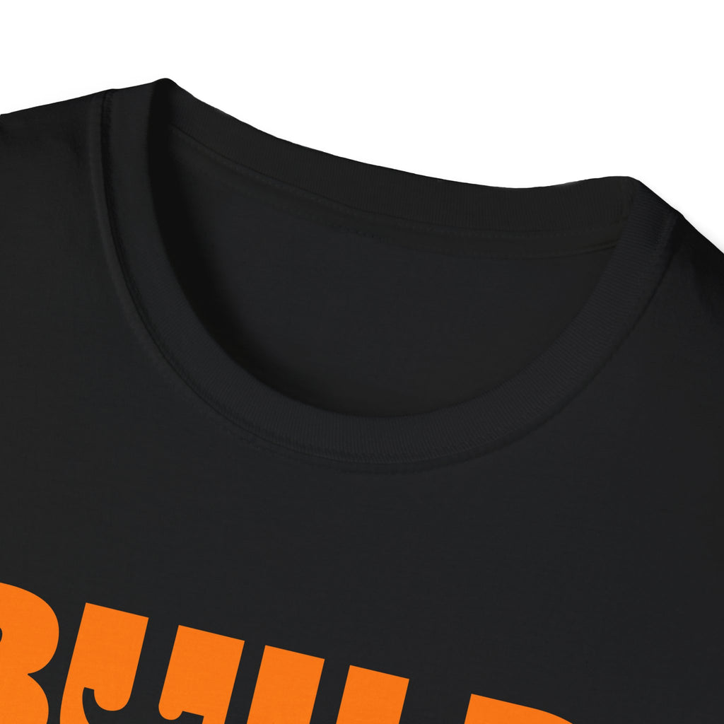 DIY BUILD T-Shirt - Bold Statement Tee for Makers & Creators (Orange Text)