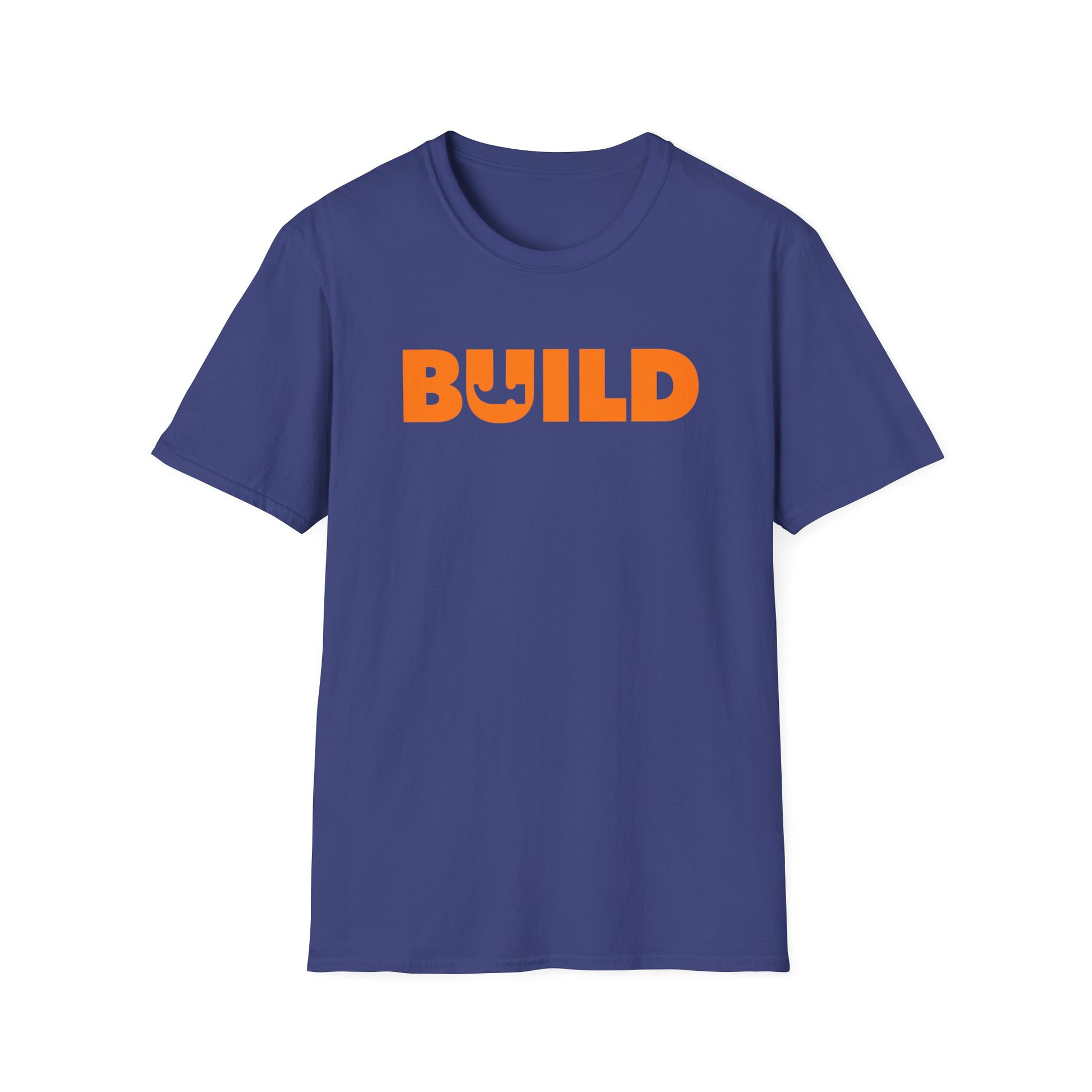DIY BUILD T-Shirt - Bold Statement Tee for Makers & Creators (Orange Text)